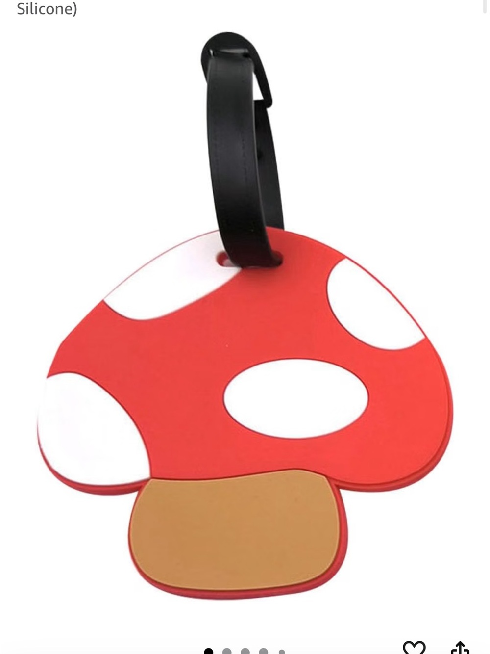 Red Mushroom Silicone Luggage Tag